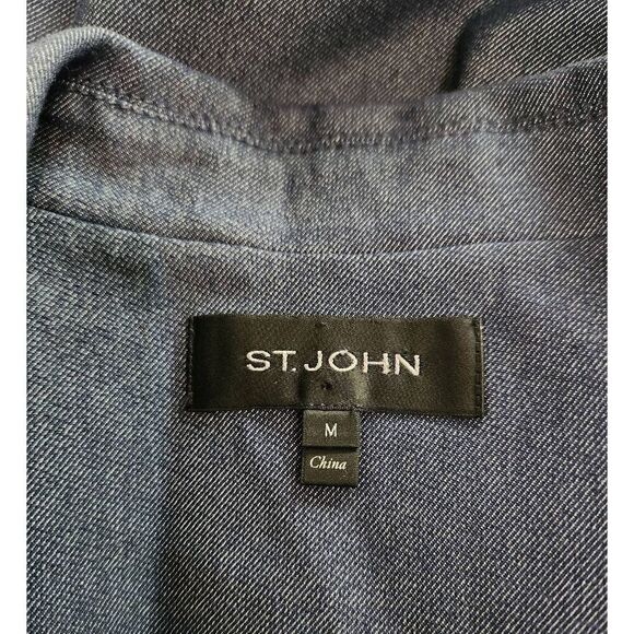 ST. JOHN Double Breasted Striped Swing Jacket Size Medium - Picture 5 of 6